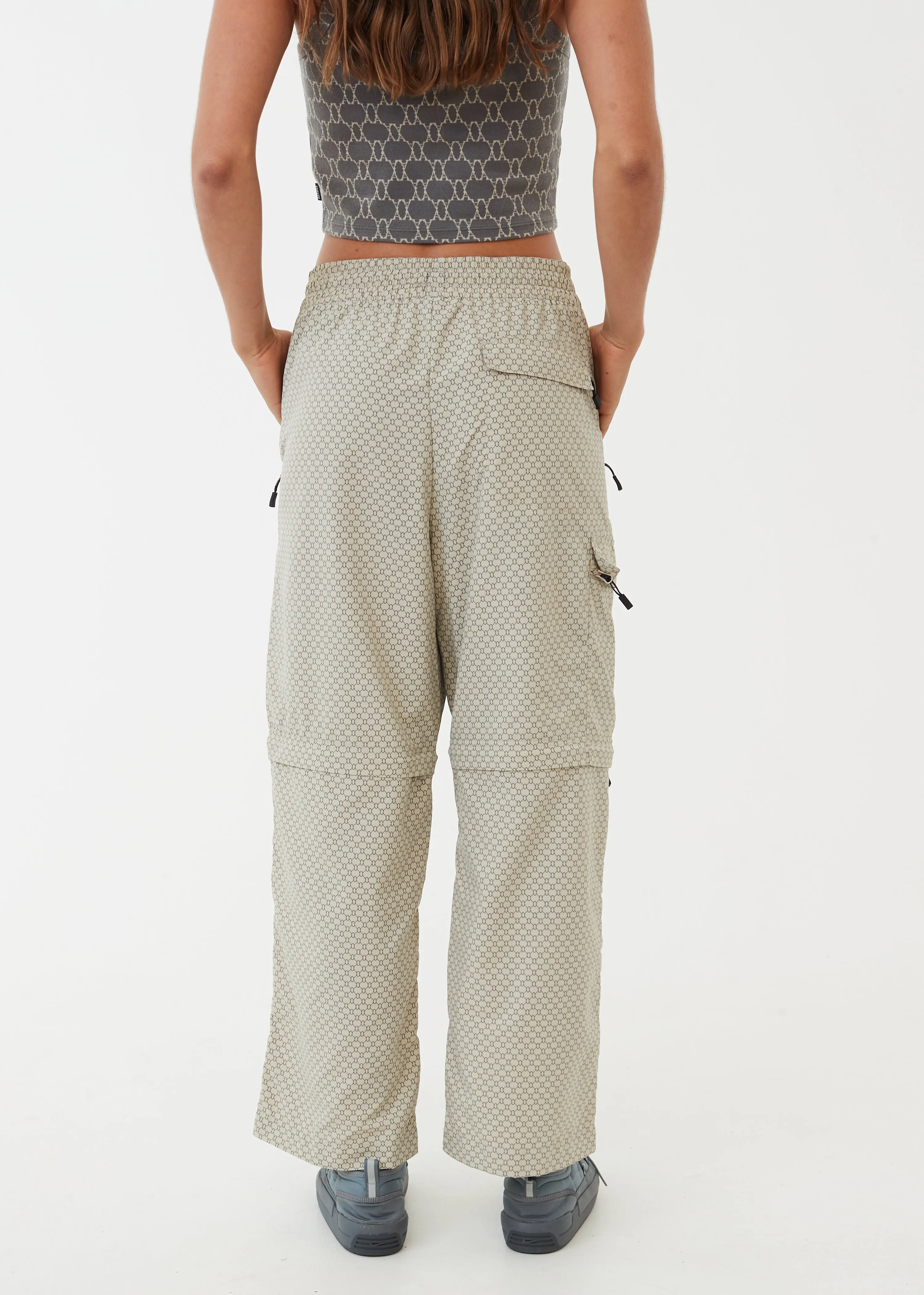 AFENDS Unisex Anthology - Unisex Nylon Zip Off Pants - Cement