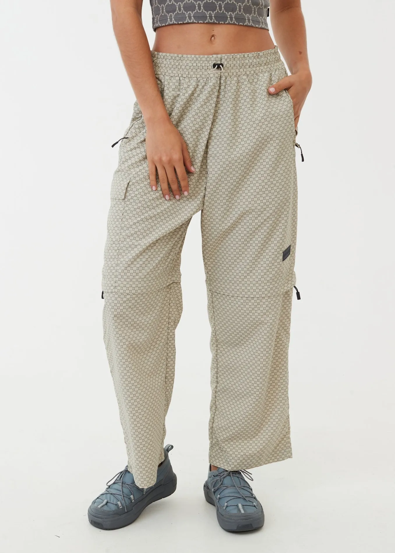 AFENDS Unisex Anthology - Unisex Nylon Zip Off Pants - Cement