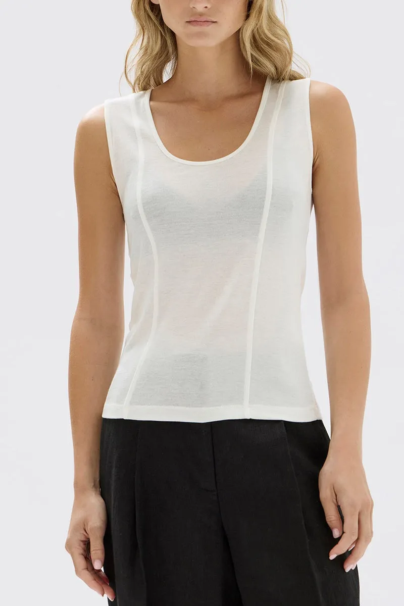 Assembly Label - Penelope Jersey Tank - White