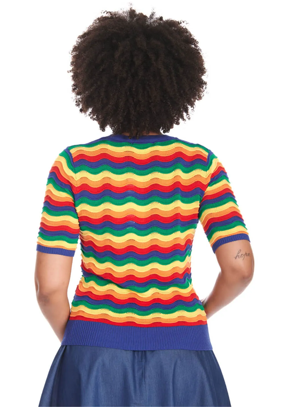 Banned Rainbow Waves 60's Jumper Multicolour