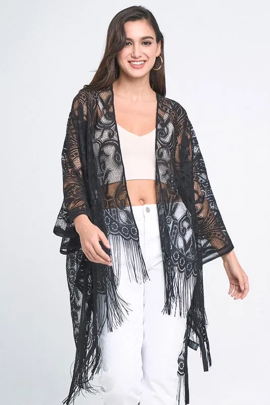 Black Lace Fringe Cover-Up