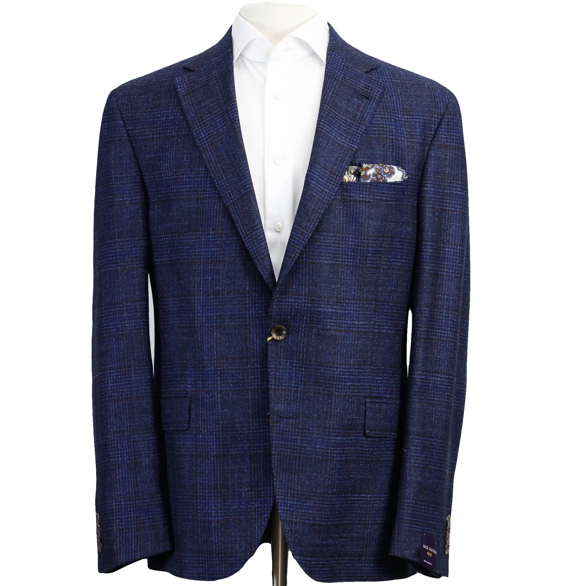 Blue Prince of Wales Check McAllen Contemporary Fit Sport Coat - Jack Victor