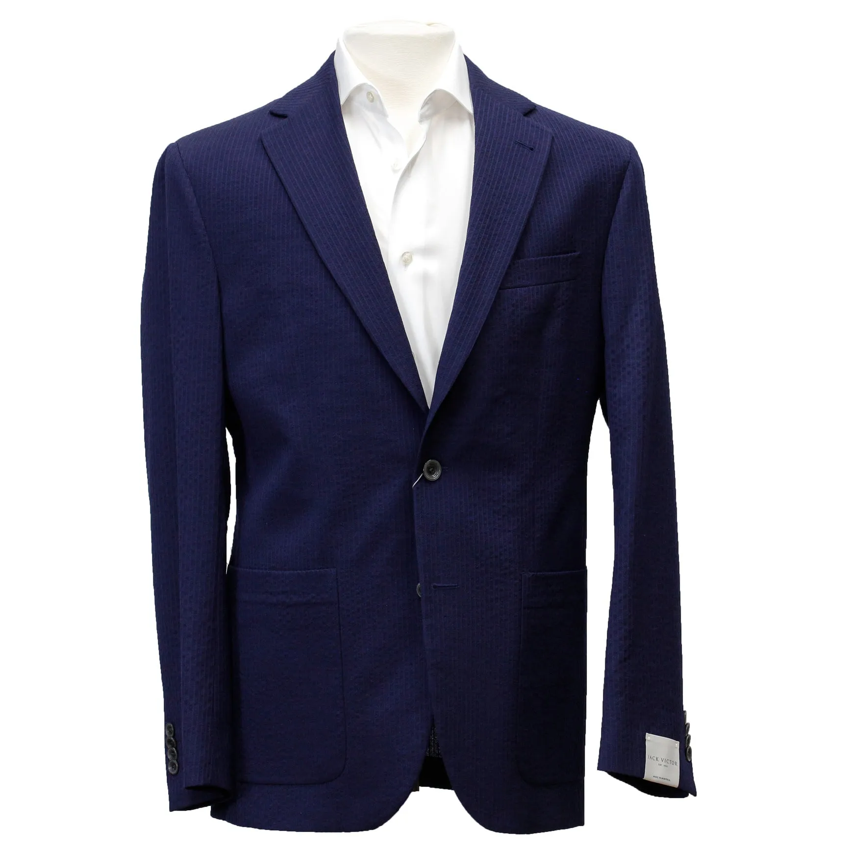 Blue Seersucker Morton Contemporary Fit Sport Jacket- Jack Victor