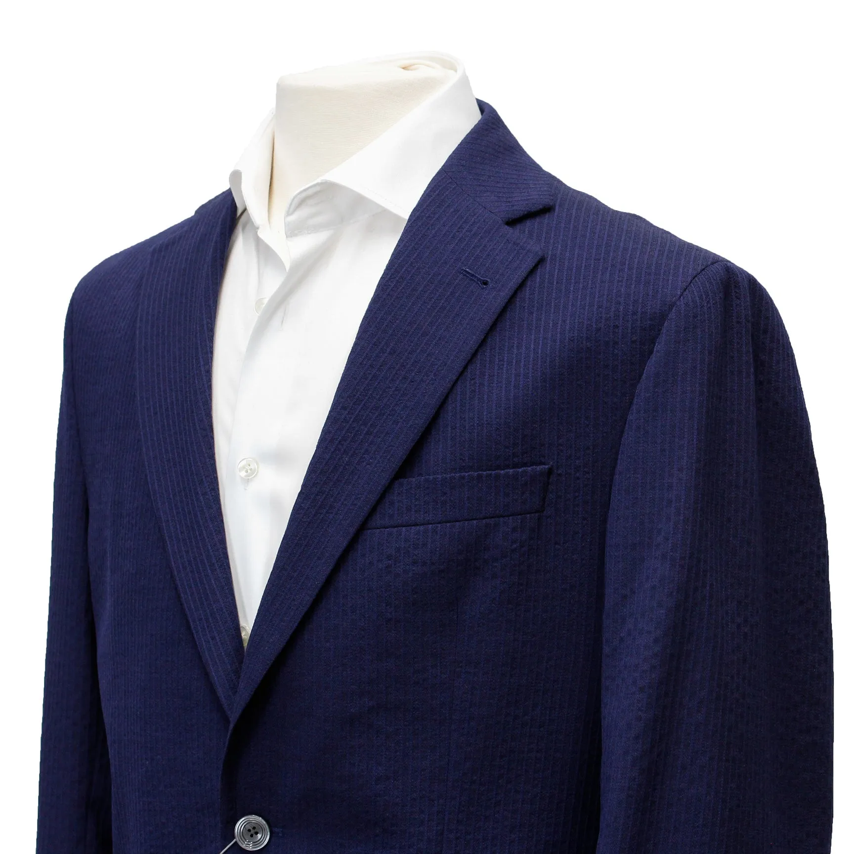 Blue Seersucker Morton Contemporary Fit Sport Jacket- Jack Victor