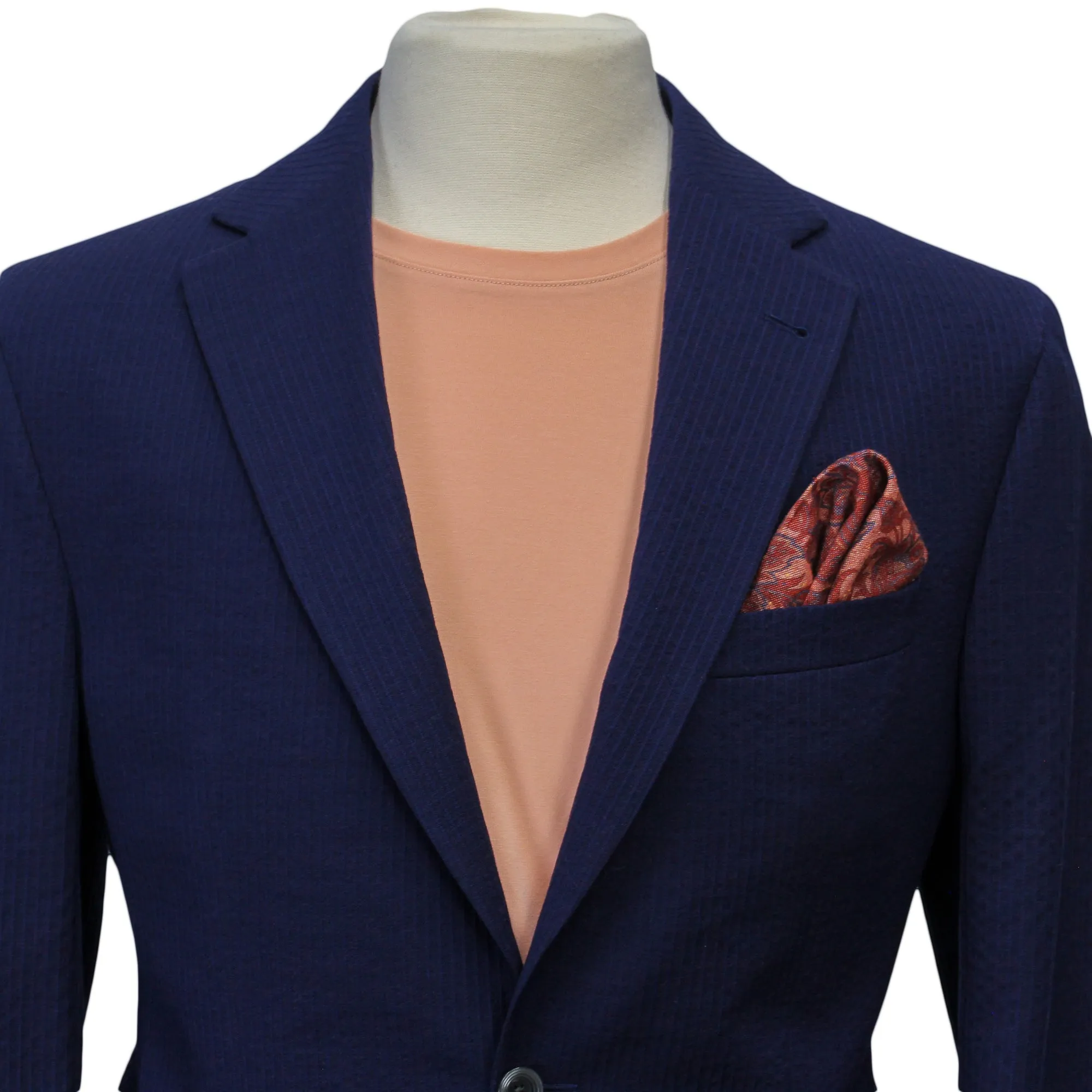 Blue Seersucker Morton Contemporary Fit Sport Jacket- Jack Victor