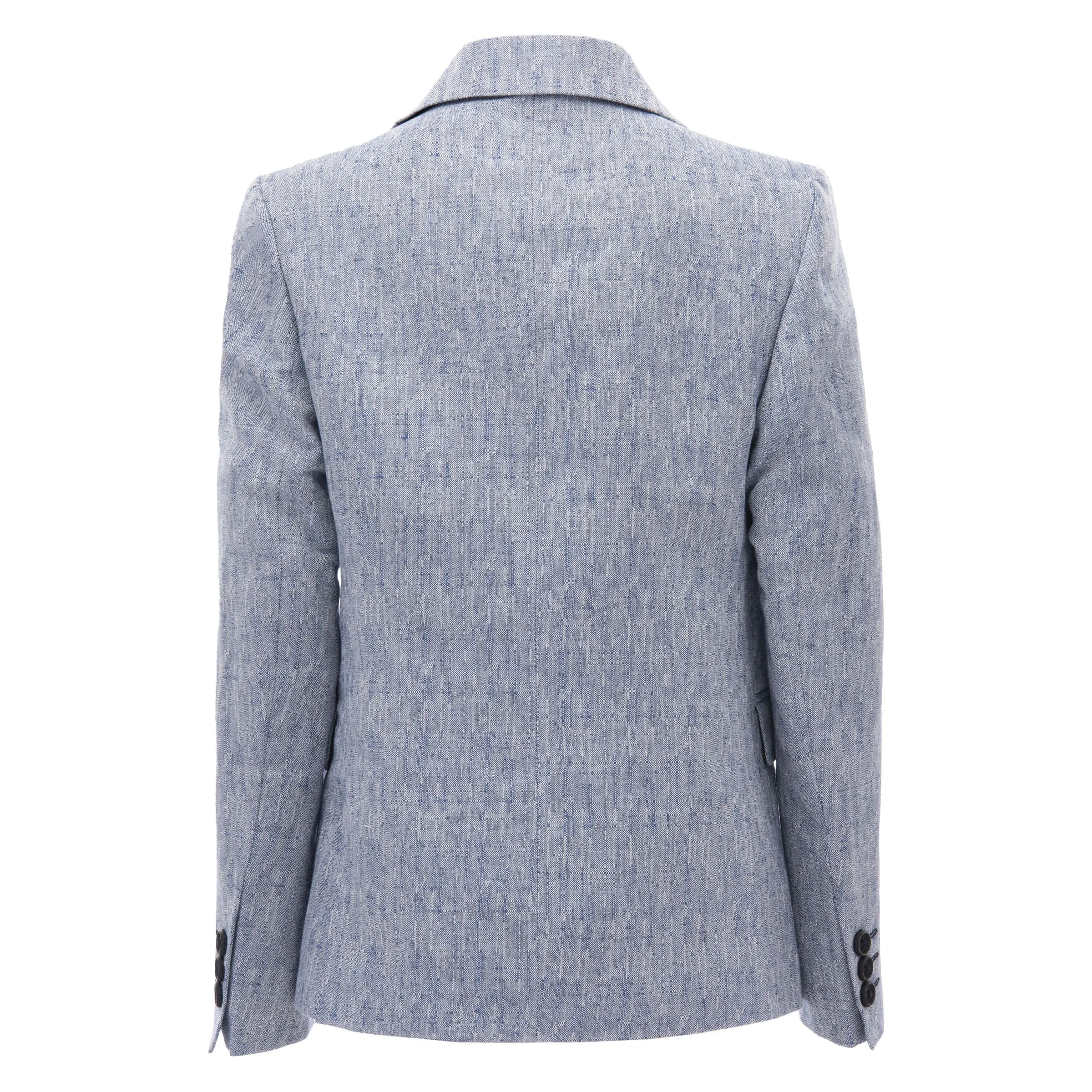 Blue Tweed Peak Lapel Blazer