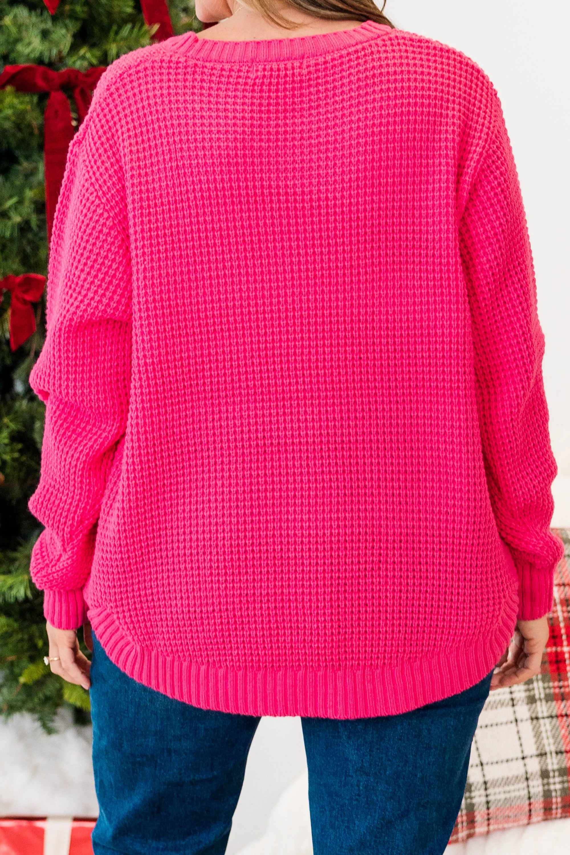 Breezy Weather Sweater, Fuchsia