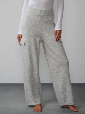 Brushed Wide Leg Cargo Lounge Pant