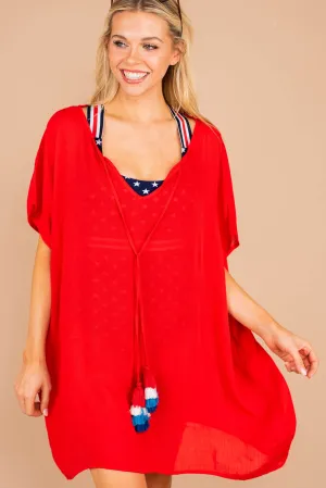 Buddy Love: Beachy Babe Tomato Red Shira Dress