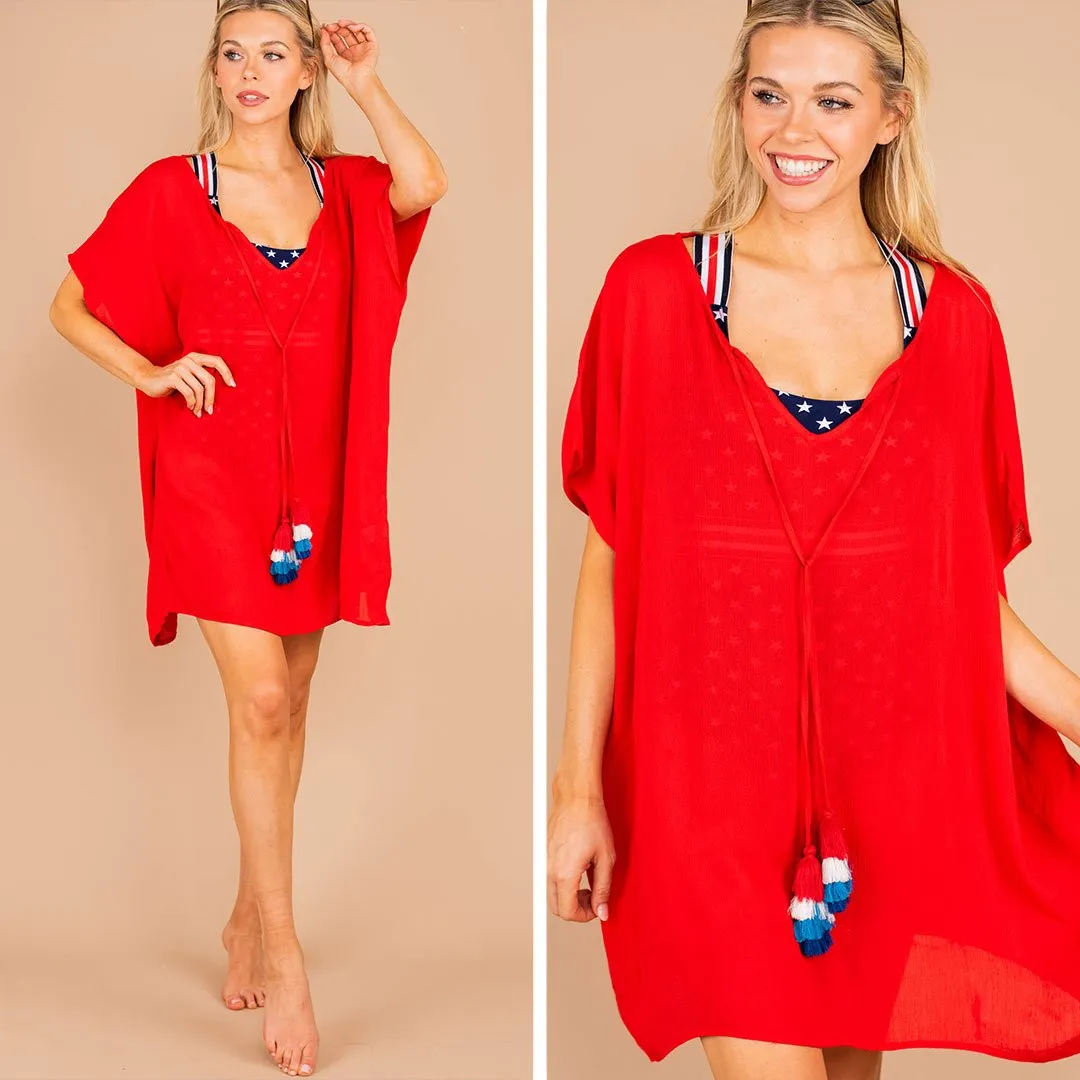 Buddy Love: Beachy Babe Tomato Red Shira Dress