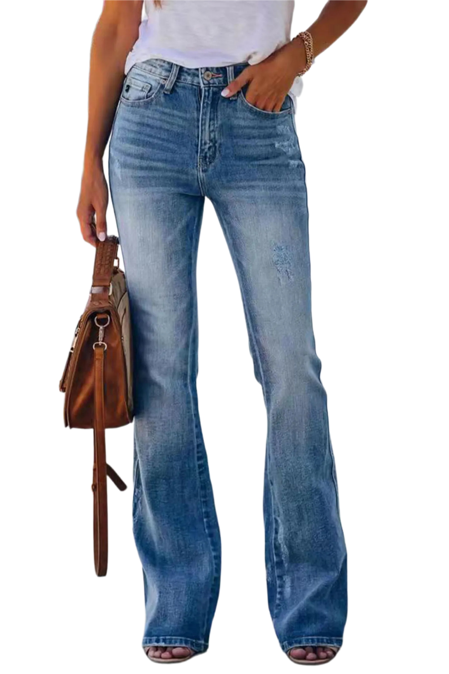 Buttoned Long Jeans