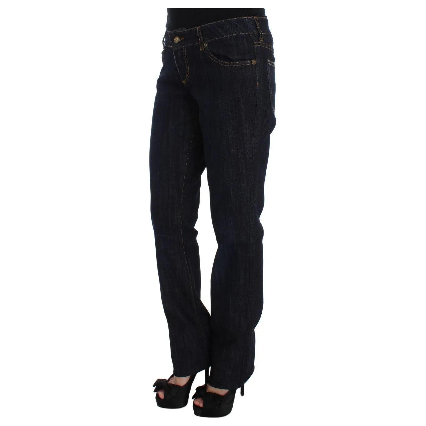 Cavalli Chic Blue Straight Fit Designer Jeans