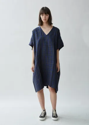 Checked Linen Kaftan