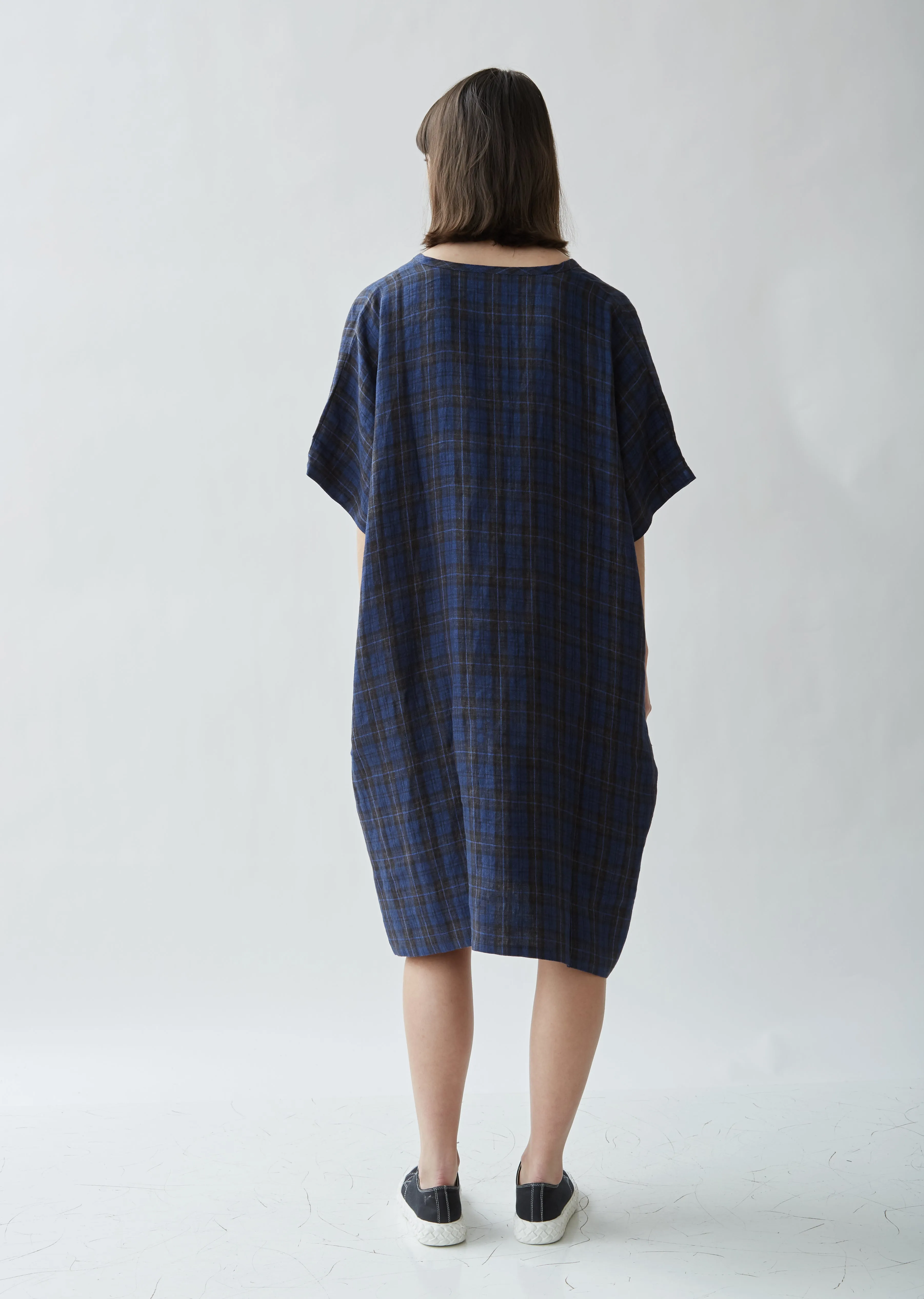 Checked Linen Kaftan