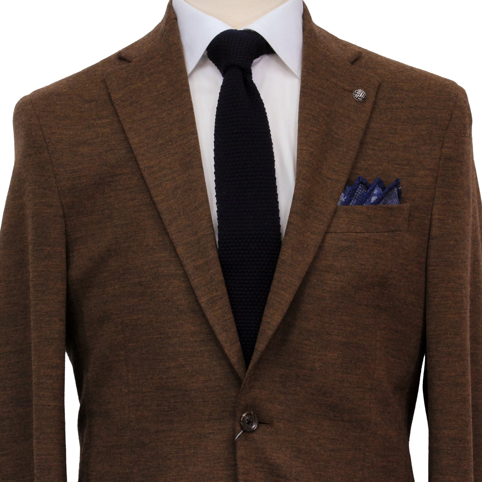 Chestnut Knit Hampton Contemporary Fit Soft Wool-Stretch Sport Jacket - Jack Victor