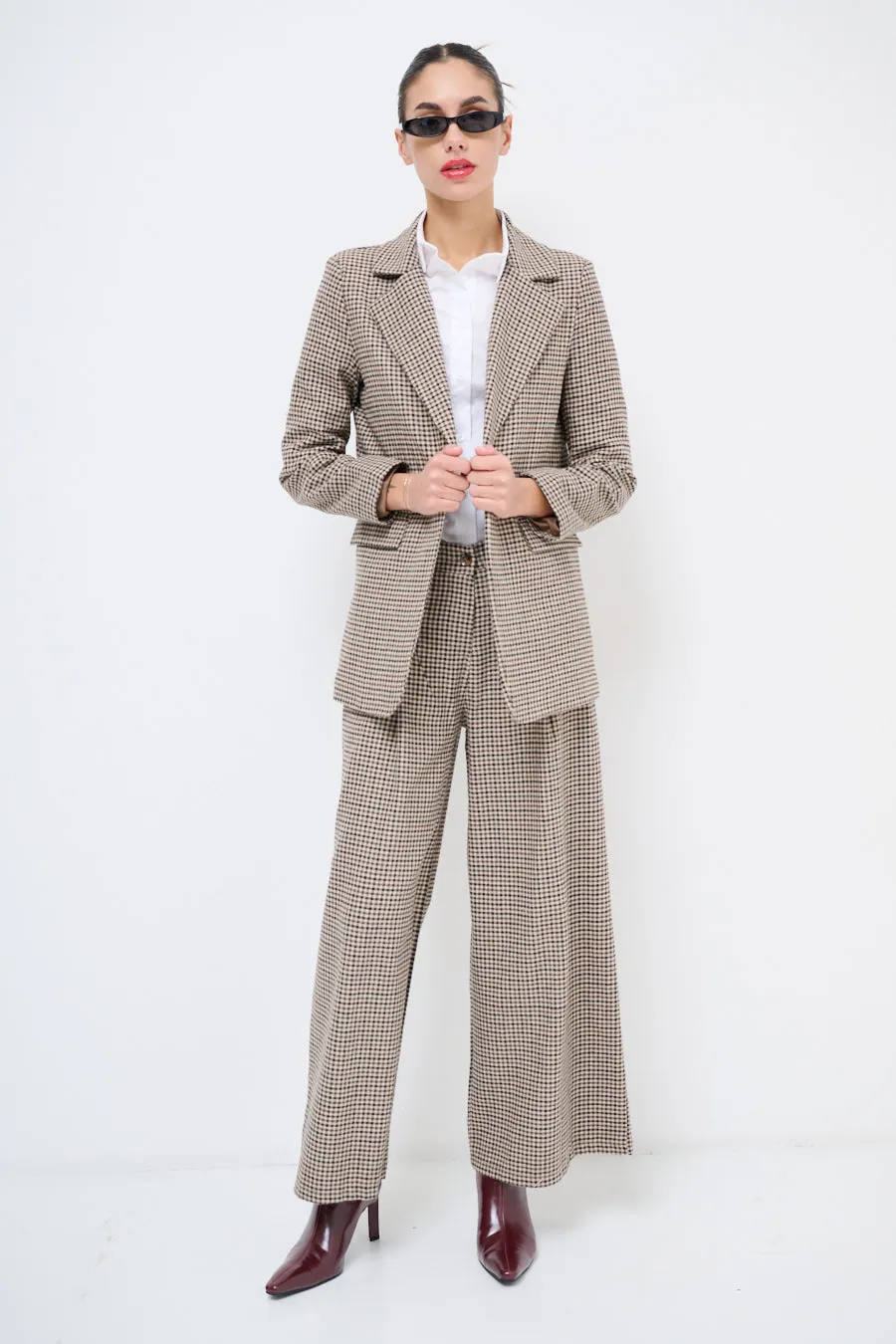 Chic plaid blazer classic tailored style wholesale