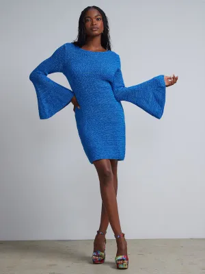 Crochet Bell-Sleeve Sheath Dress