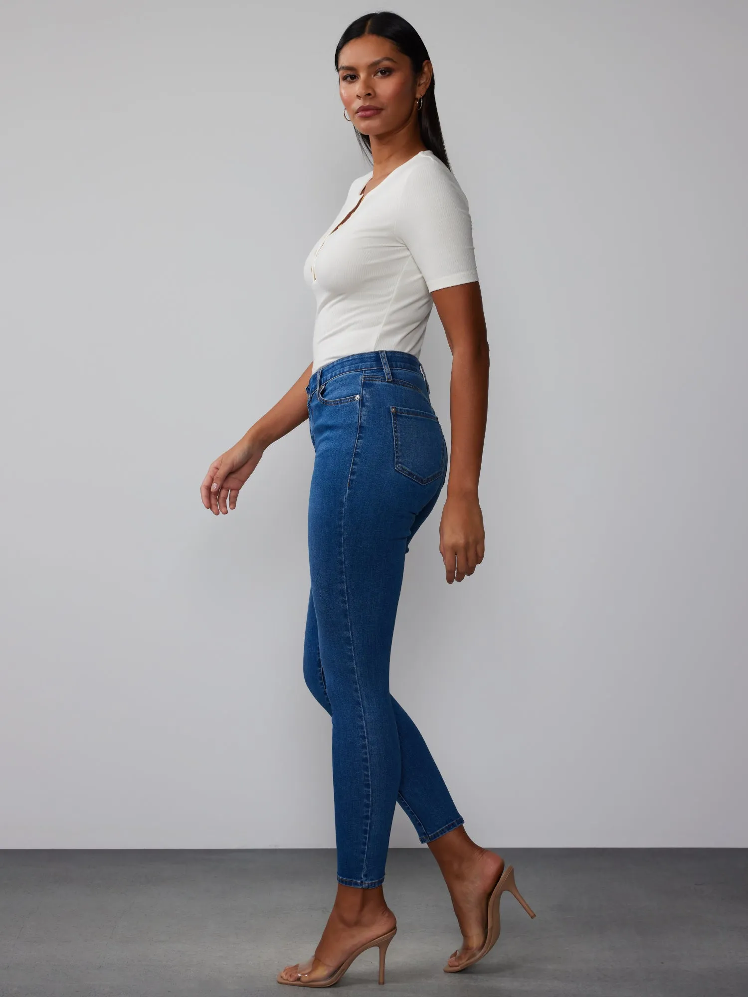 Curvy Cross-Waist Jeans