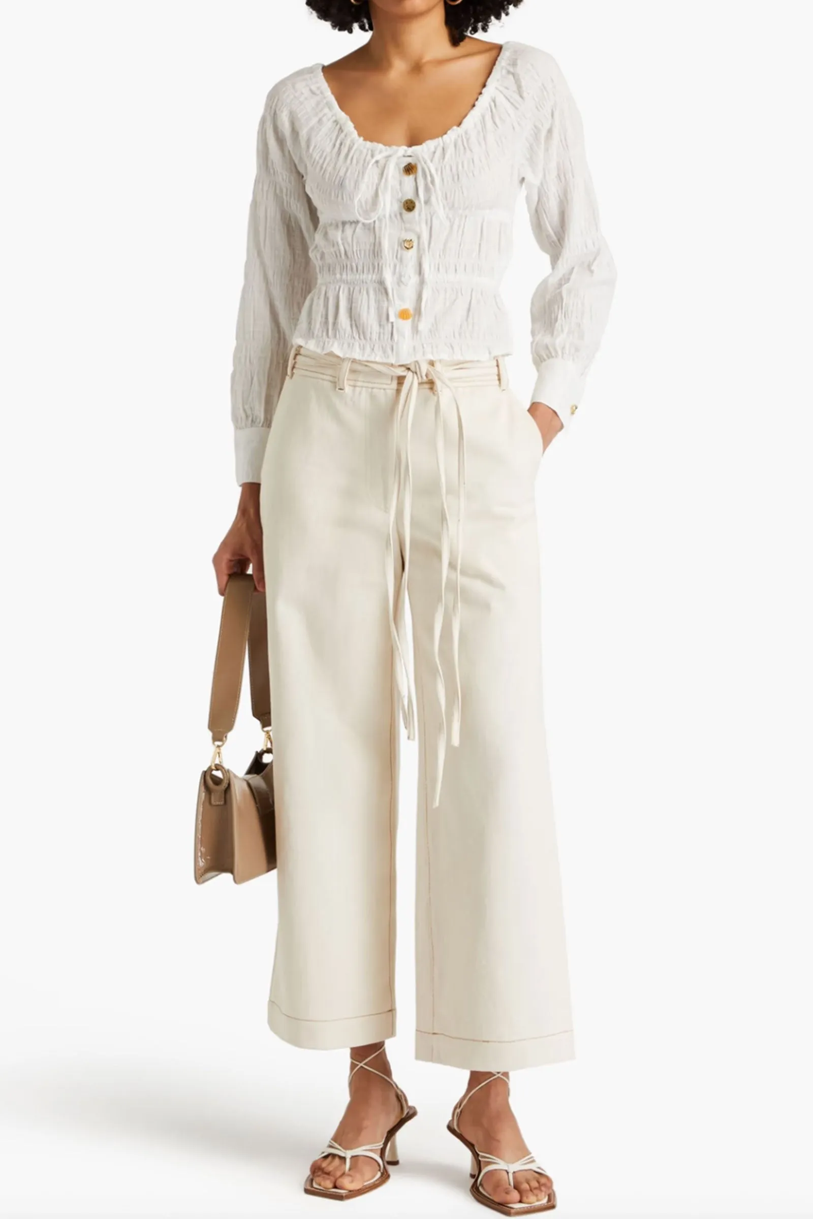 Cyrus Belted High-Rise Wide-Leg Jeans