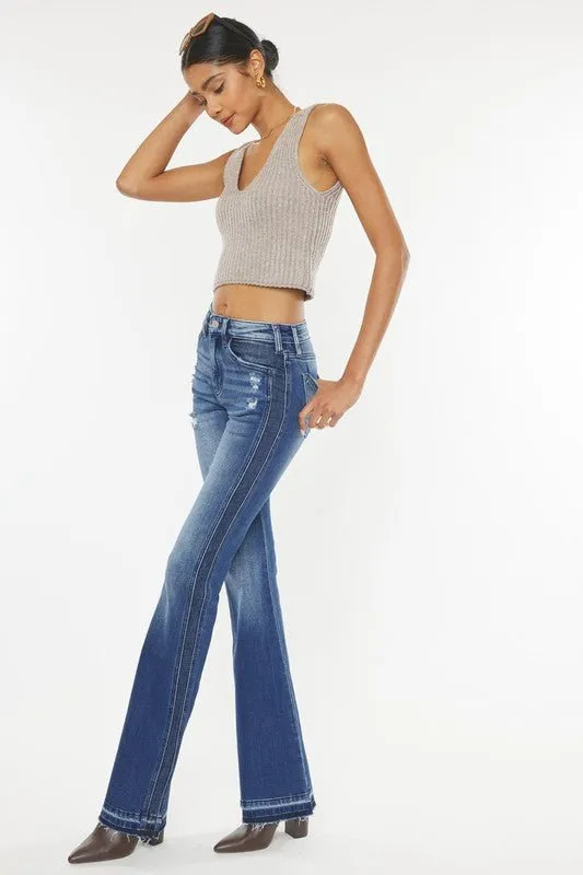 Dark Wash High Rise Flare Jeans