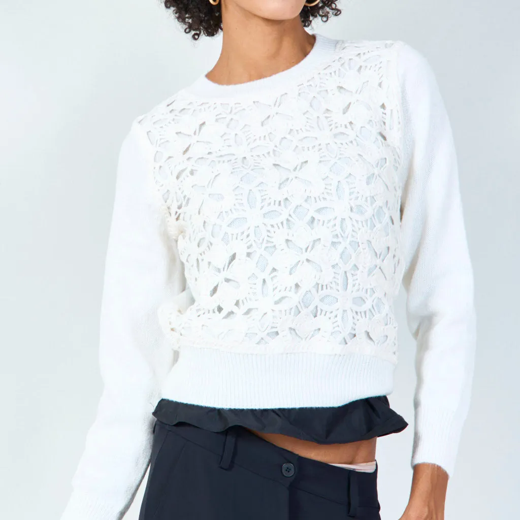 Delicate knit lace pullover wholesale