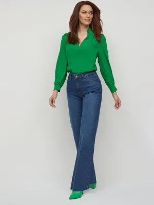 Essential High-Waisted Wide-Leg Jeans - Dark Wash