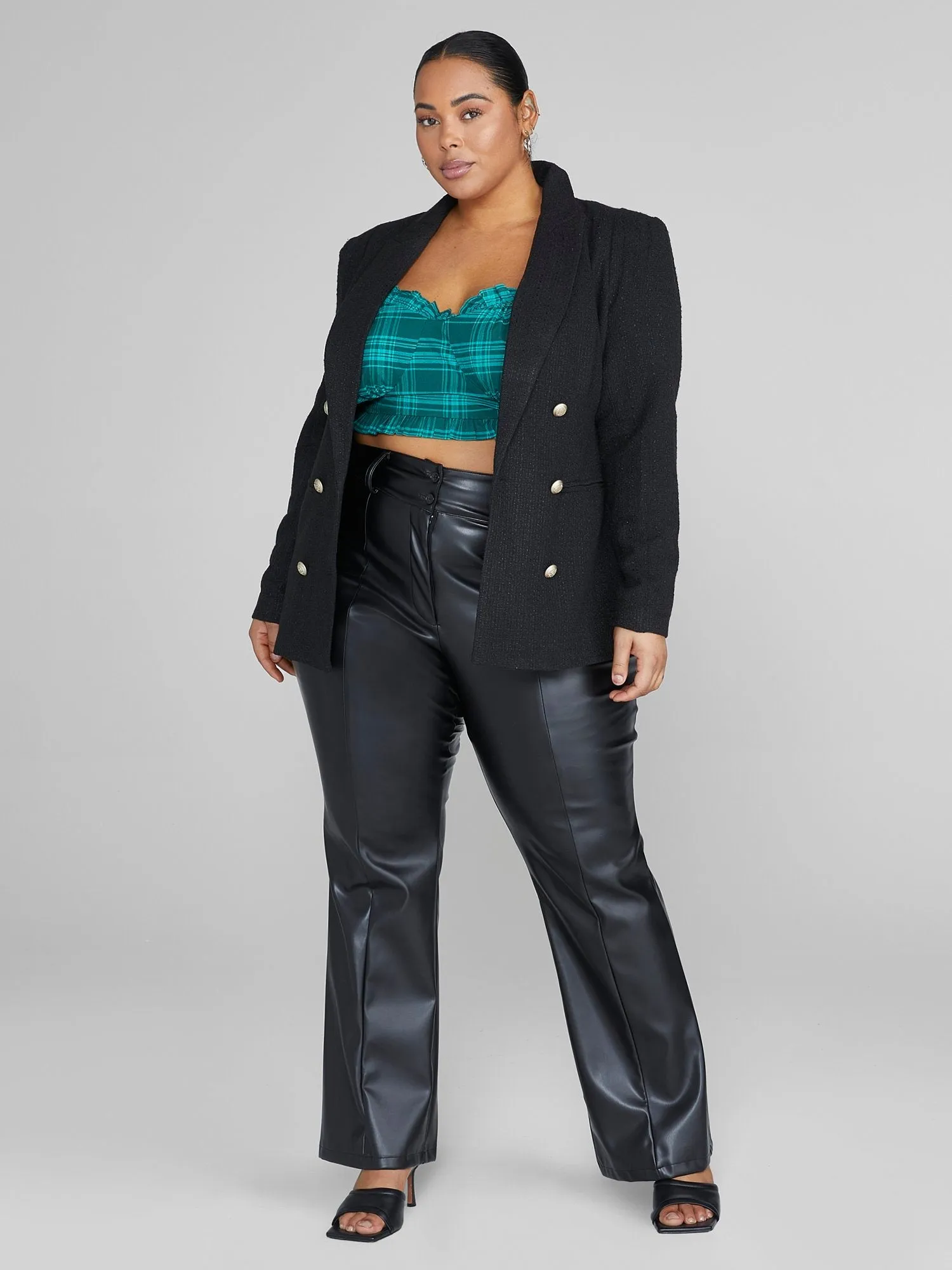 Fashion To Figure - Kayla Textured Boyfriend Blazer