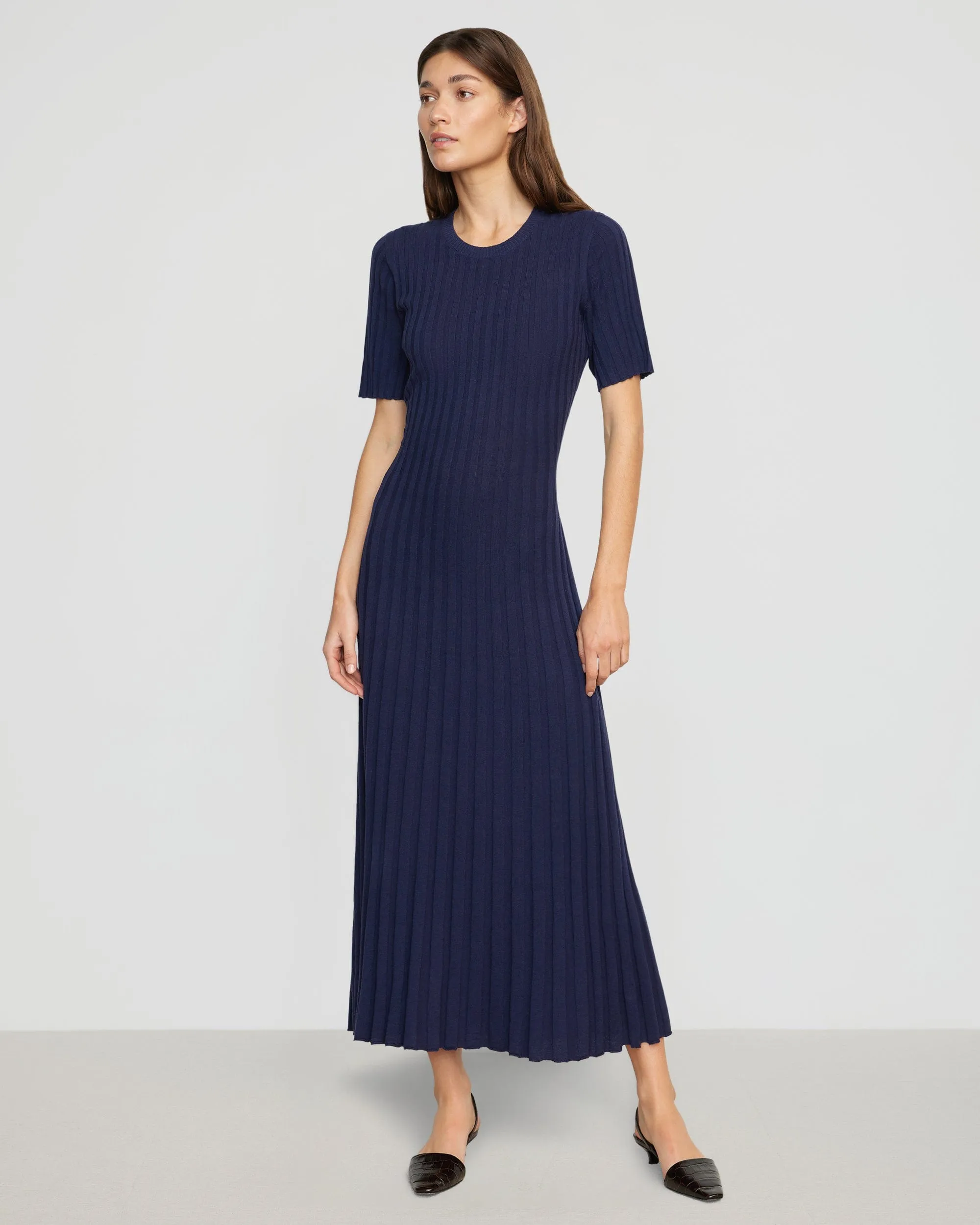 Fena Wide-Ribbed Sweater Dress