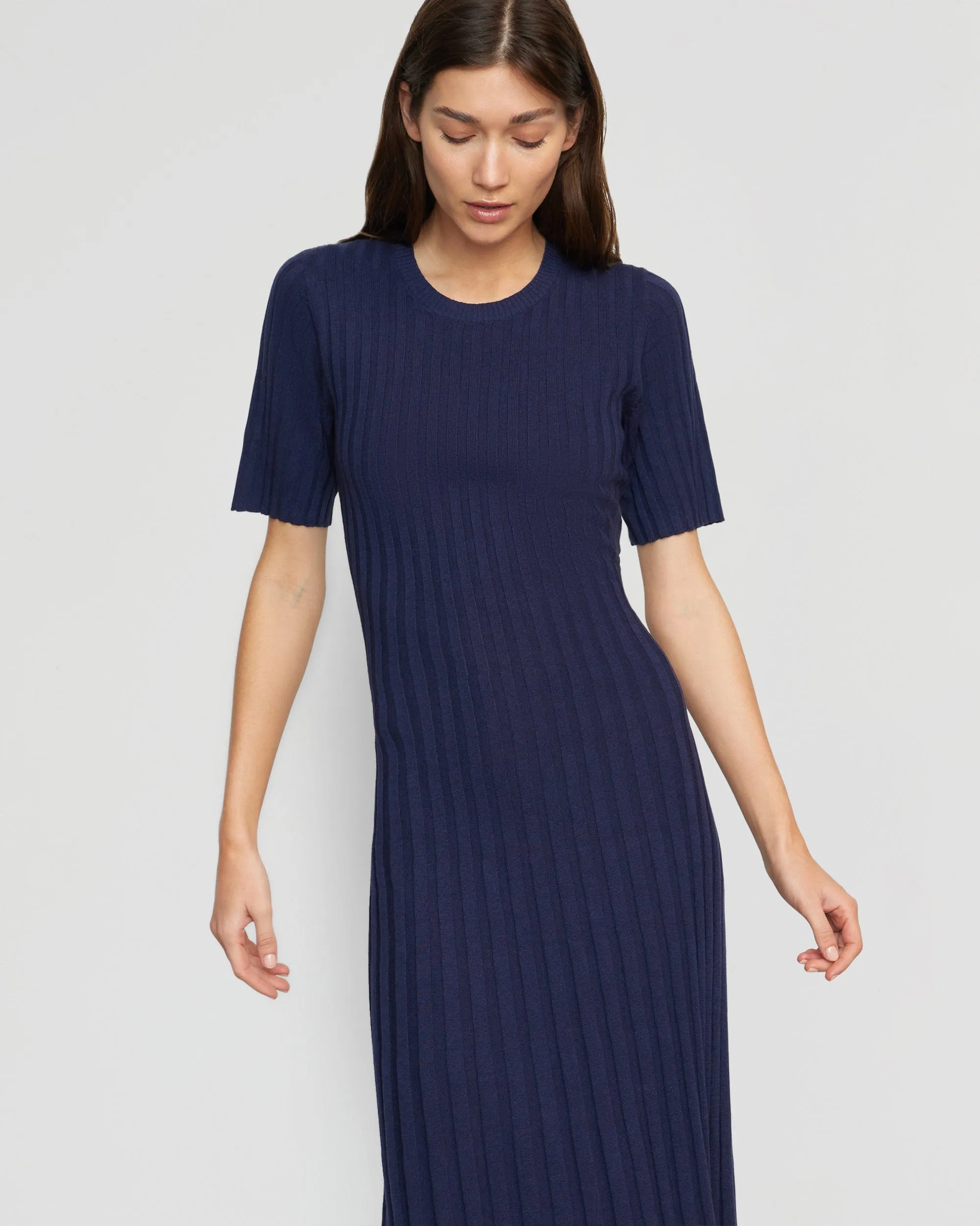 Fena Wide-Ribbed Sweater Dress