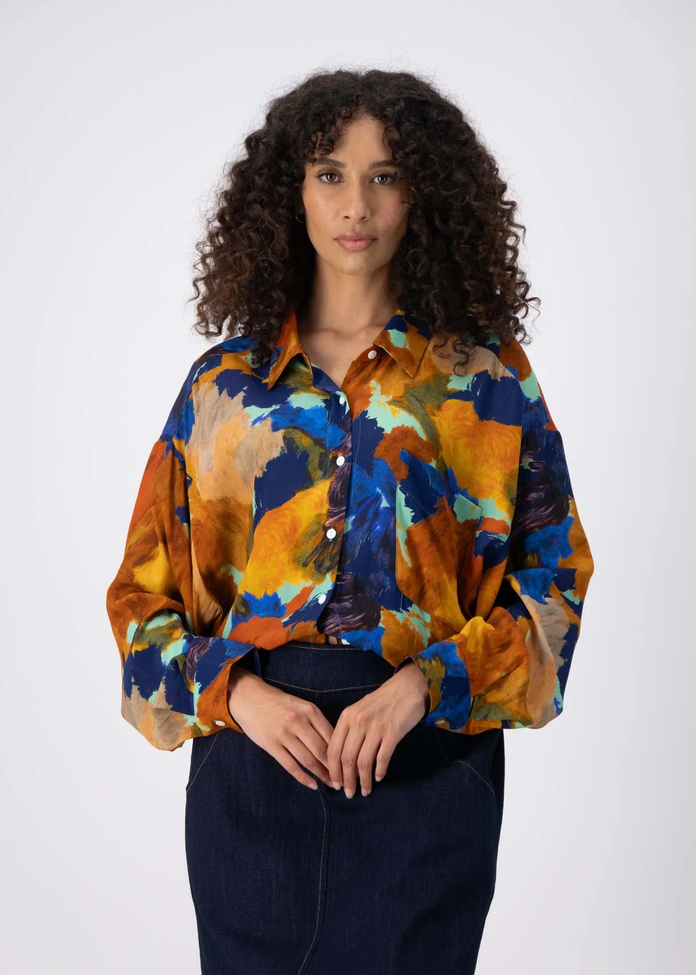 Fiorella LAX Shirt Earth in Cotton Voile