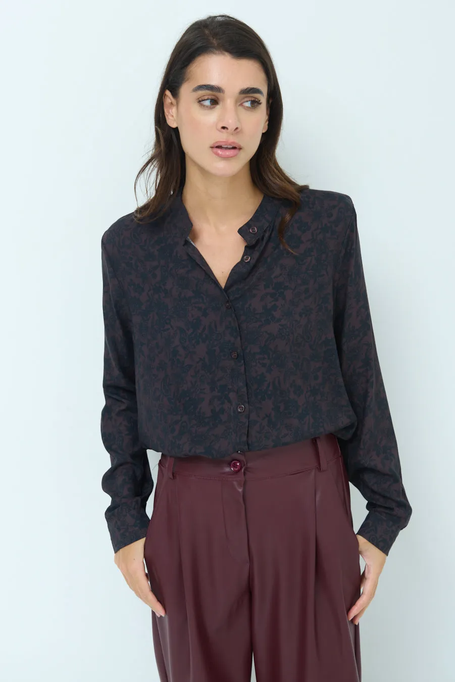 Floral print button-down shirt wholesale