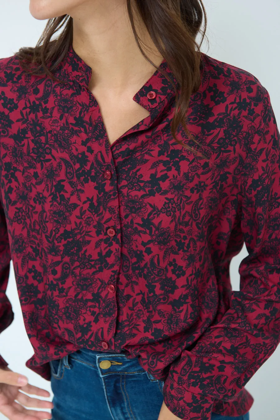 Floral print button-down shirt wholesale