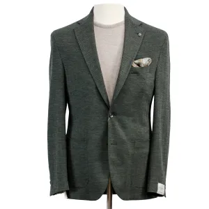 Forest Green Herringbone Loro Piana Knit Hartford Contemporary Fit Wool Sport Coat - Jack Victor