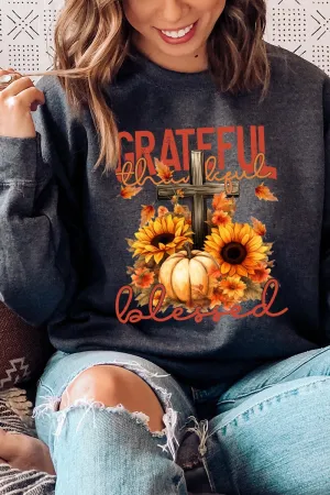 Grateful Thankful Blessed Harvest Heavy-weight Crew Sweatshirt