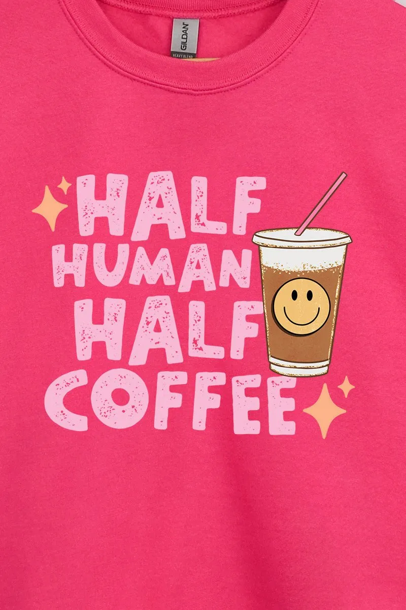 Half Human Half Coffee Heavy-weight Crew Sweatshirt