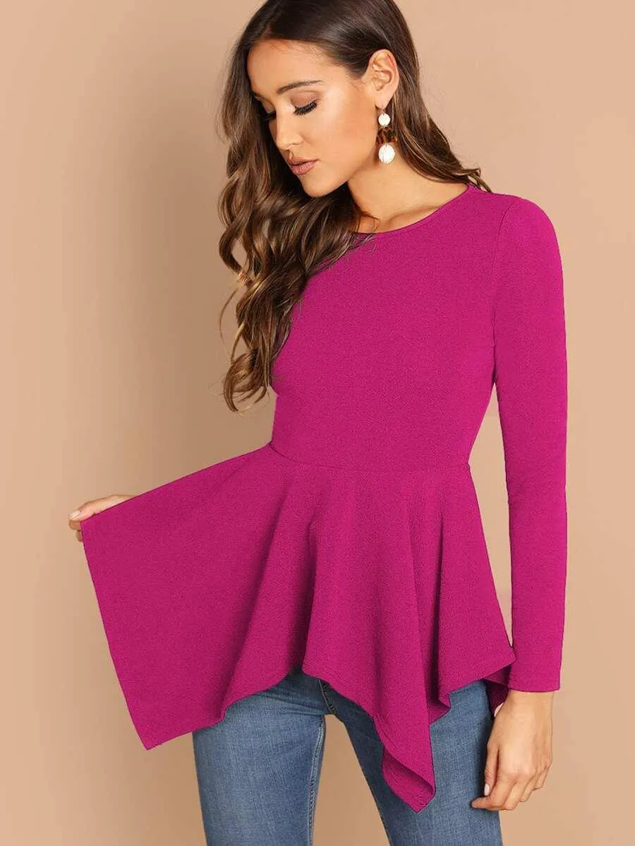 Hanky Hem Peplum Top