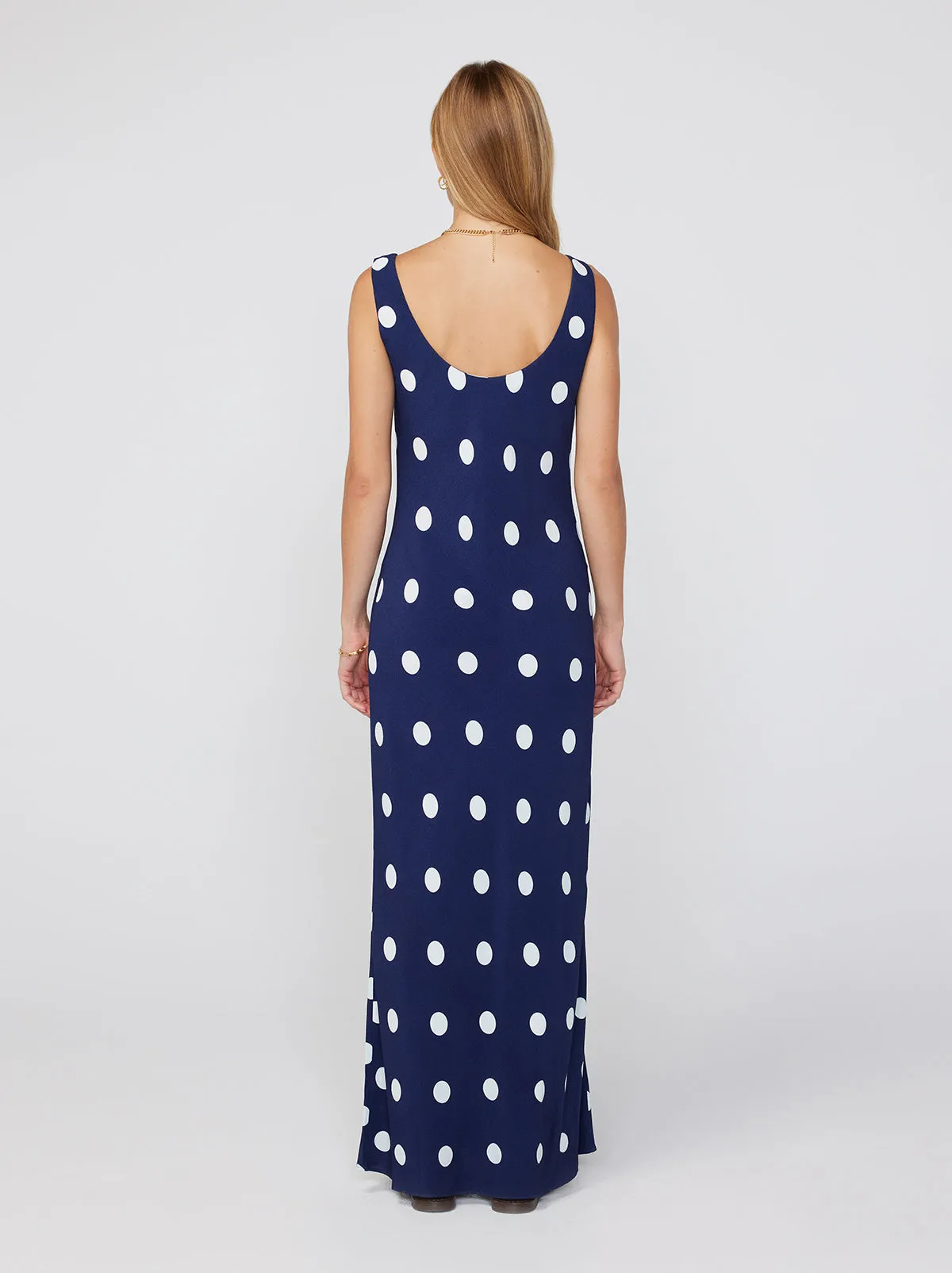 Hera Navy Polka Dot Dress