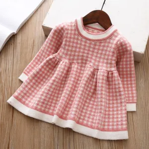 High quality knitted baby girls dresses