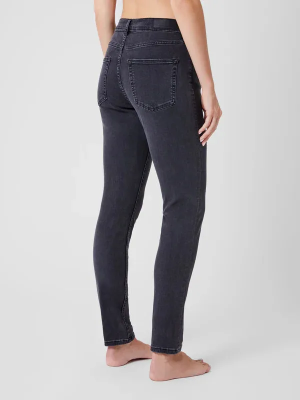 High Rise Stretch Skinny Jeans in Charcoal