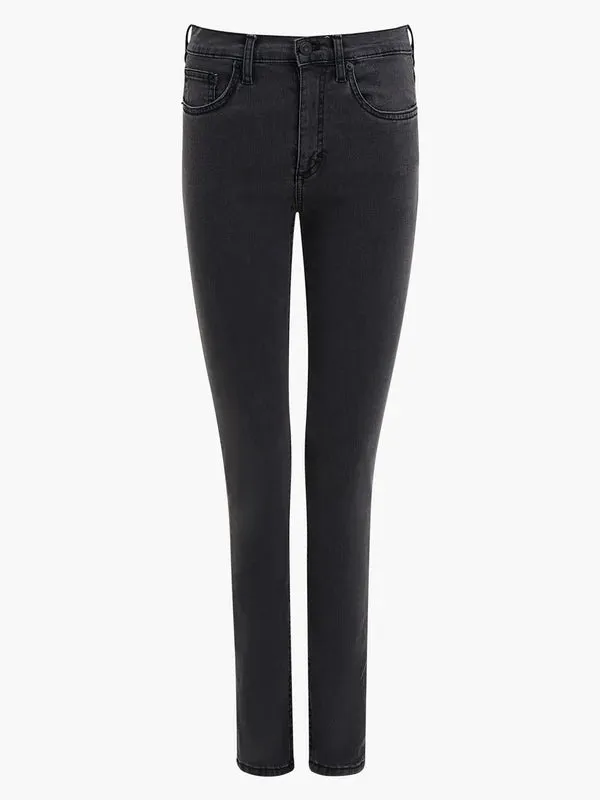 High Rise Stretch Skinny Jeans in Charcoal