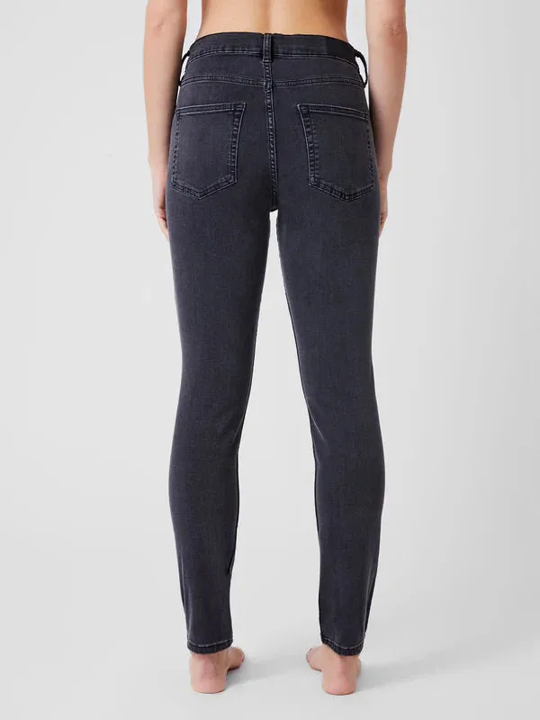 High Rise Stretch Skinny Jeans in Charcoal