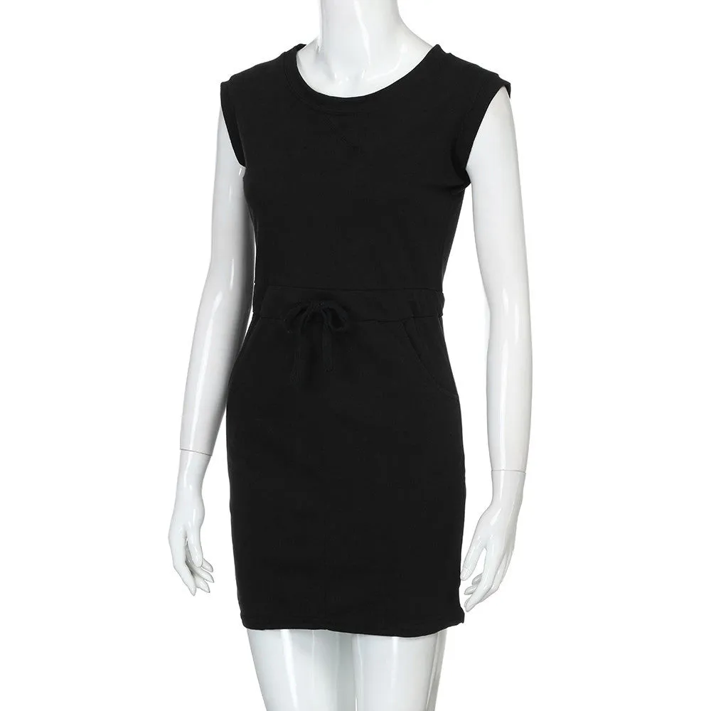 Holiday Solid Casual Sleeveless Sundress Party Dresses