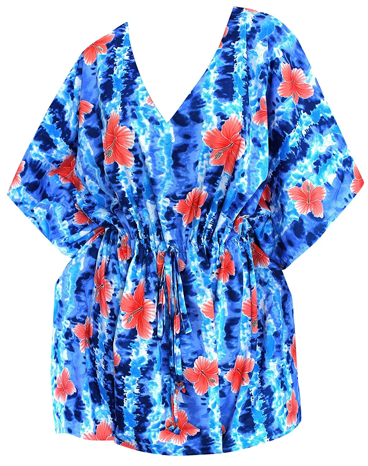 LA LEELA Women's Bikini Cover Up Dress Swim Beach Wear Caftan Swimsuit Printed