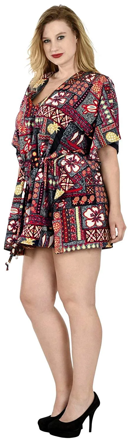 LA LEELA Women's Bikini Cover Up Dress Swim Beach Wear Caftan Swimsuit Printed