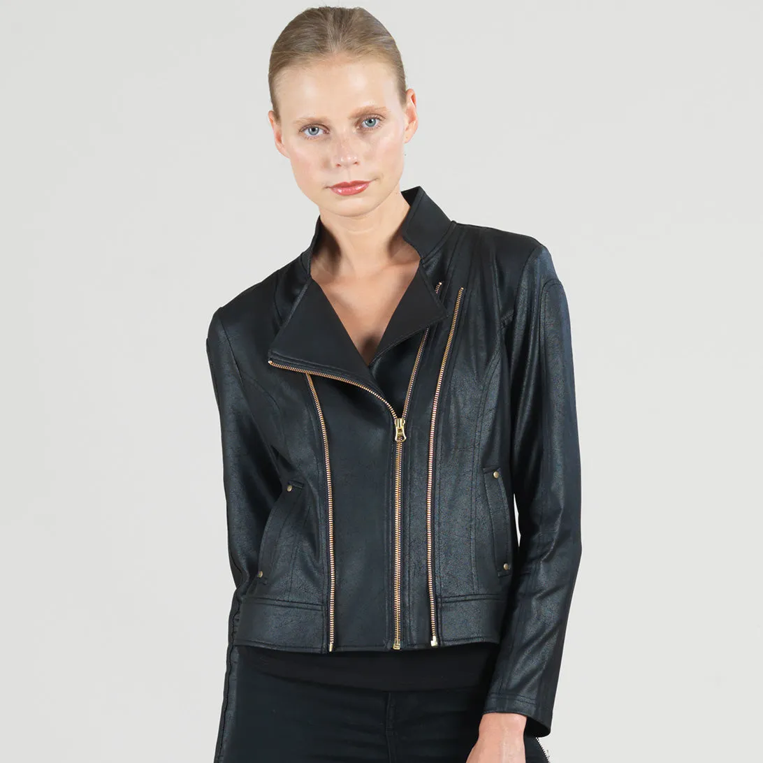 Liquid Leather™ Double Zip Pocket Jacket - Black