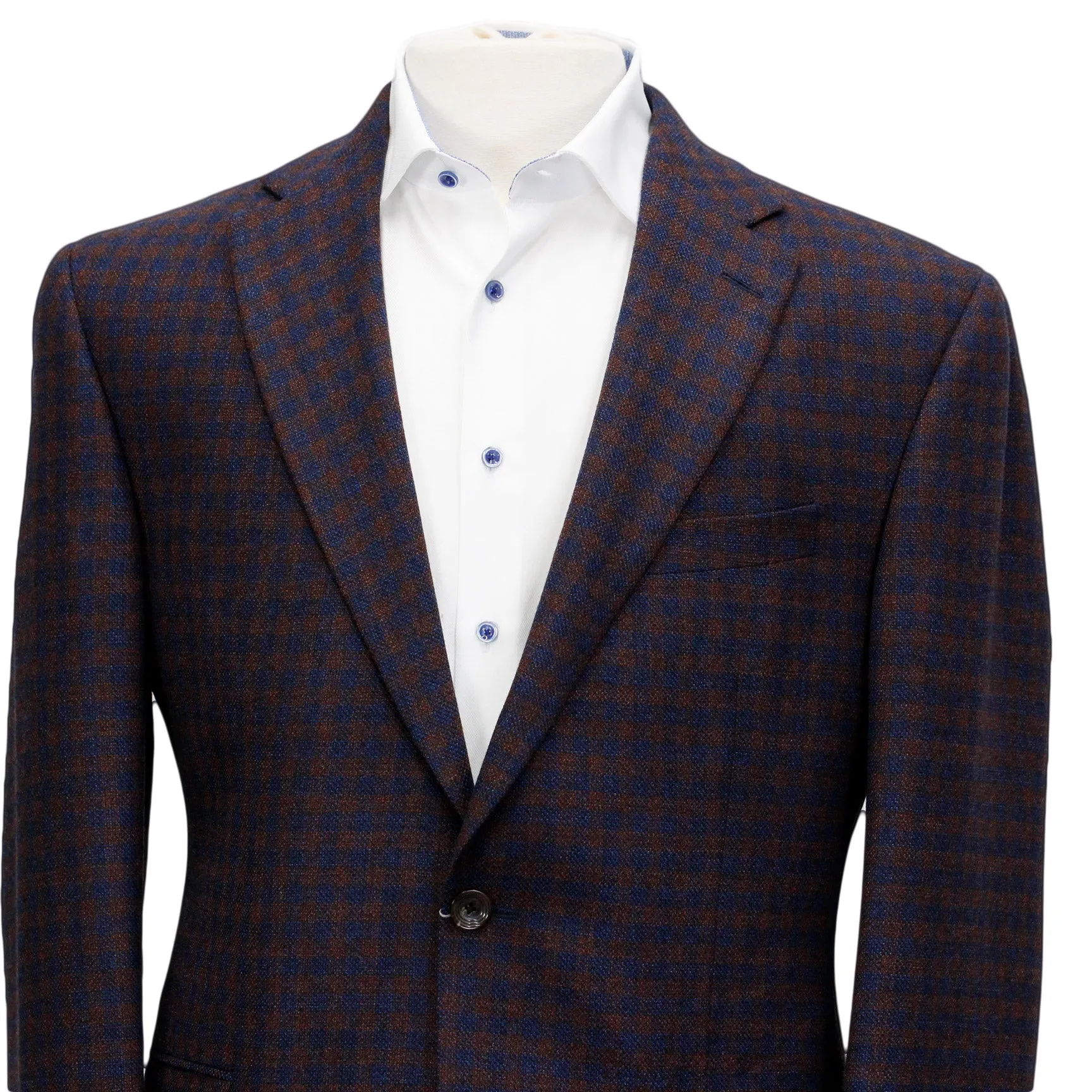 Maroon and Blue Check Urban Slim Fit Sport Jacket - Jack Victor