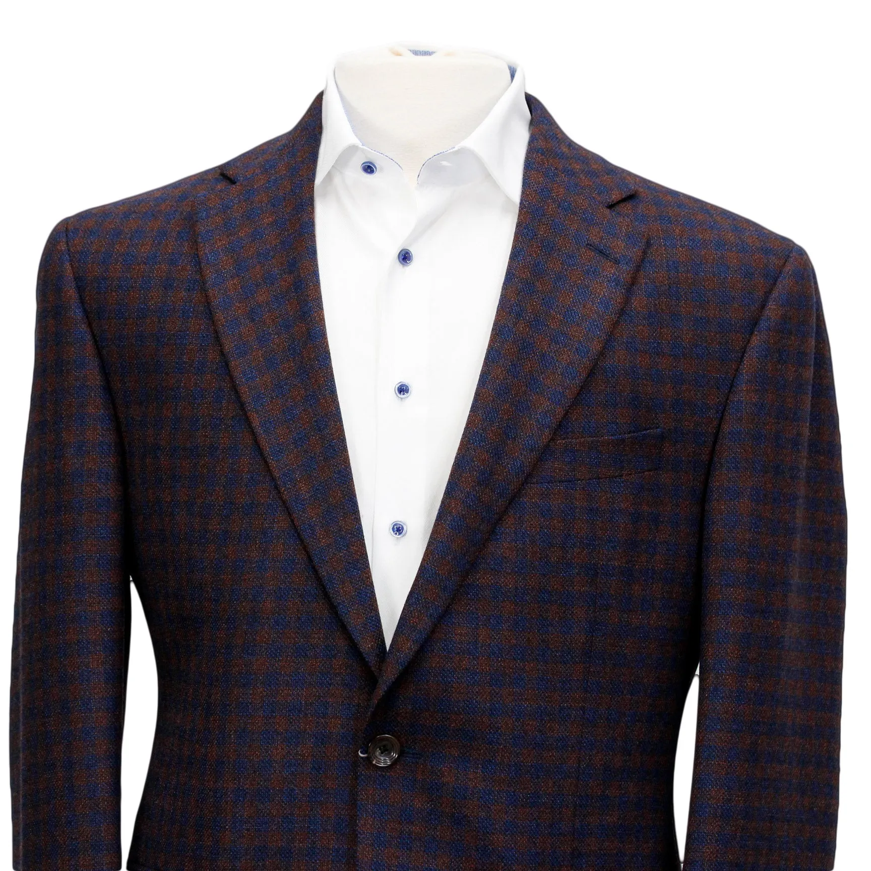 Maroon and Blue Check Urban Slim Fit Sport Jacket - Jack Victor