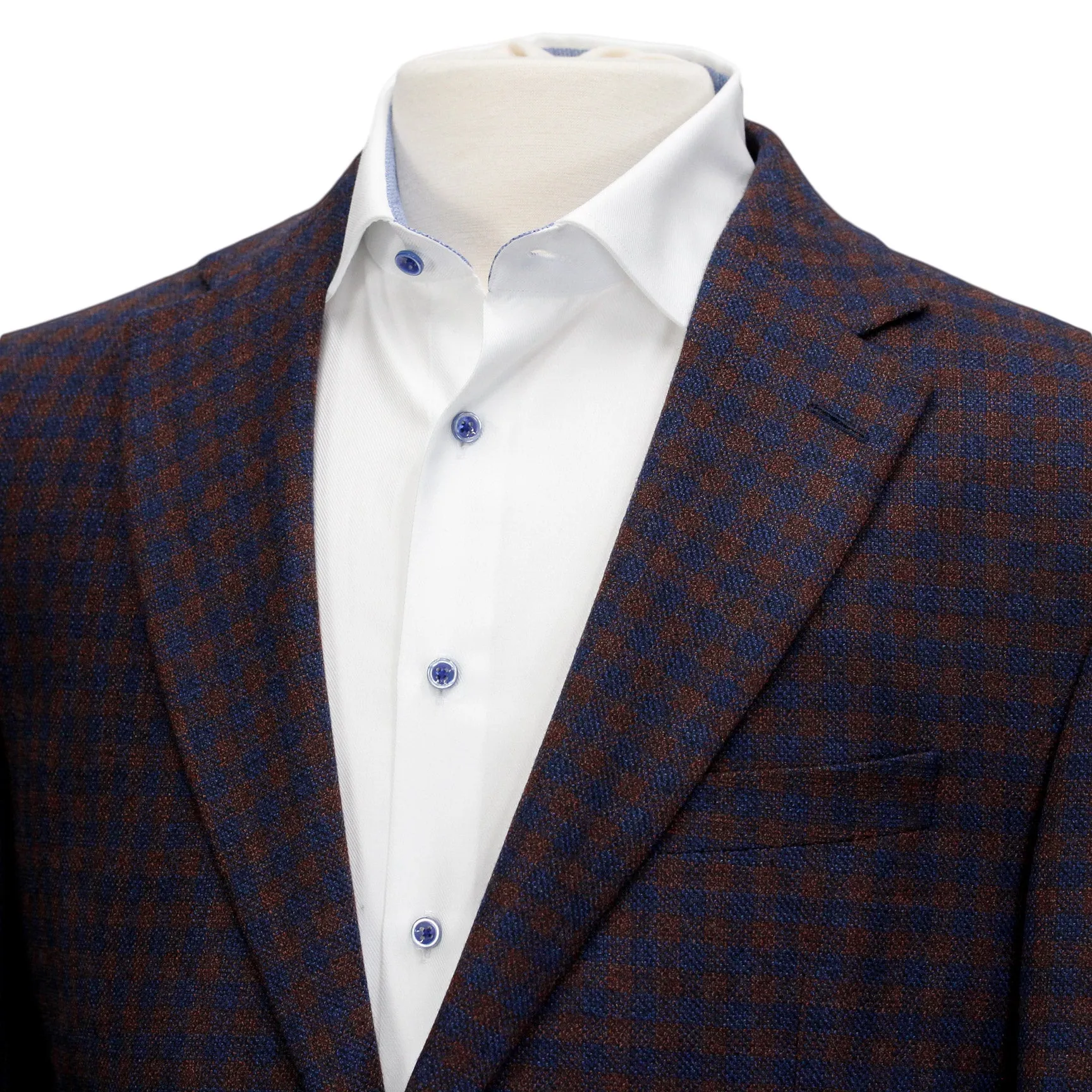 Maroon and Blue Check Urban Slim Fit Sport Jacket - Jack Victor