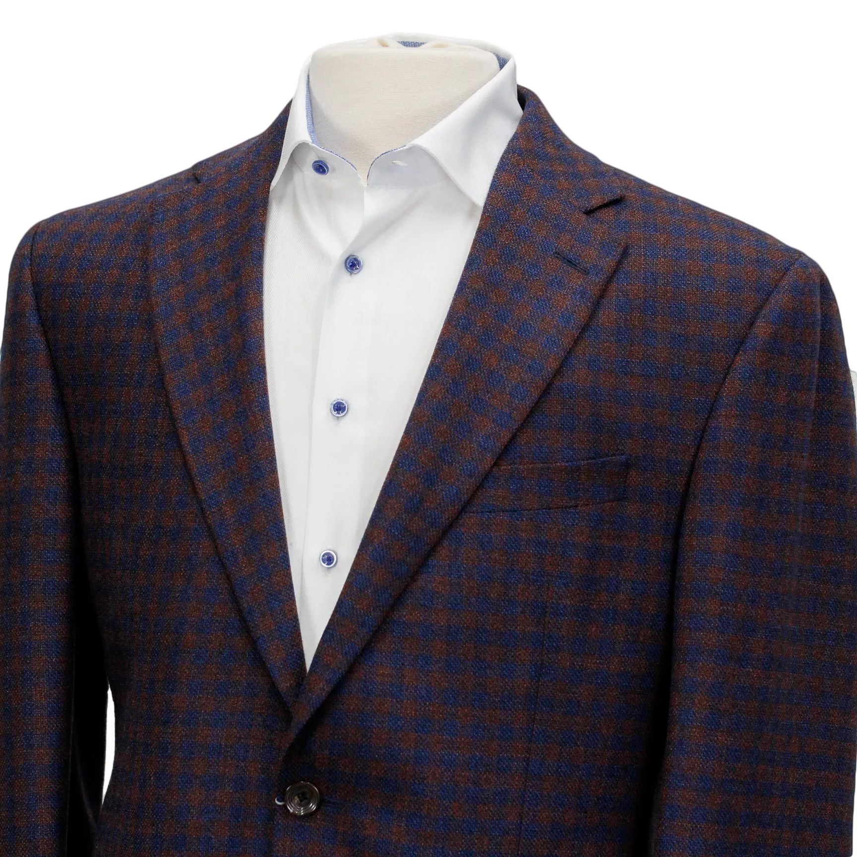 Maroon and Blue Check Urban Slim Fit Sport Jacket - Jack Victor