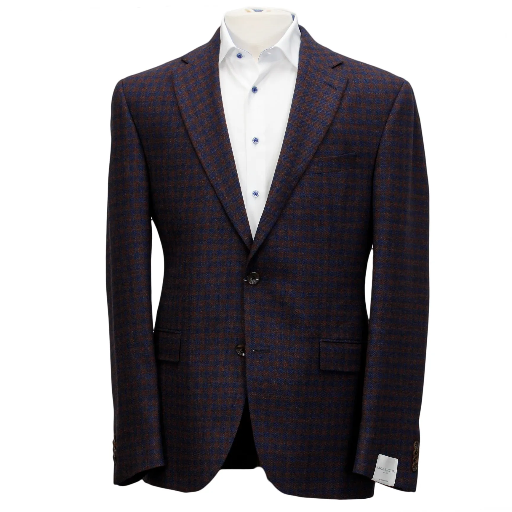 Maroon and Blue Check Urban Slim Fit Sport Jacket - Jack Victor